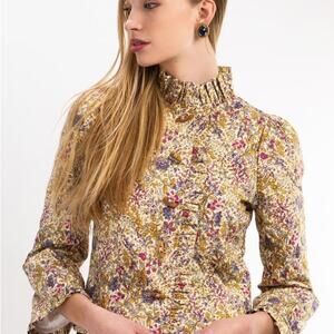 MSRP $345 ✨ Kristinit Quilted Floral Jacket – Mock Neck | NWT ✨SAME DAY SHIP